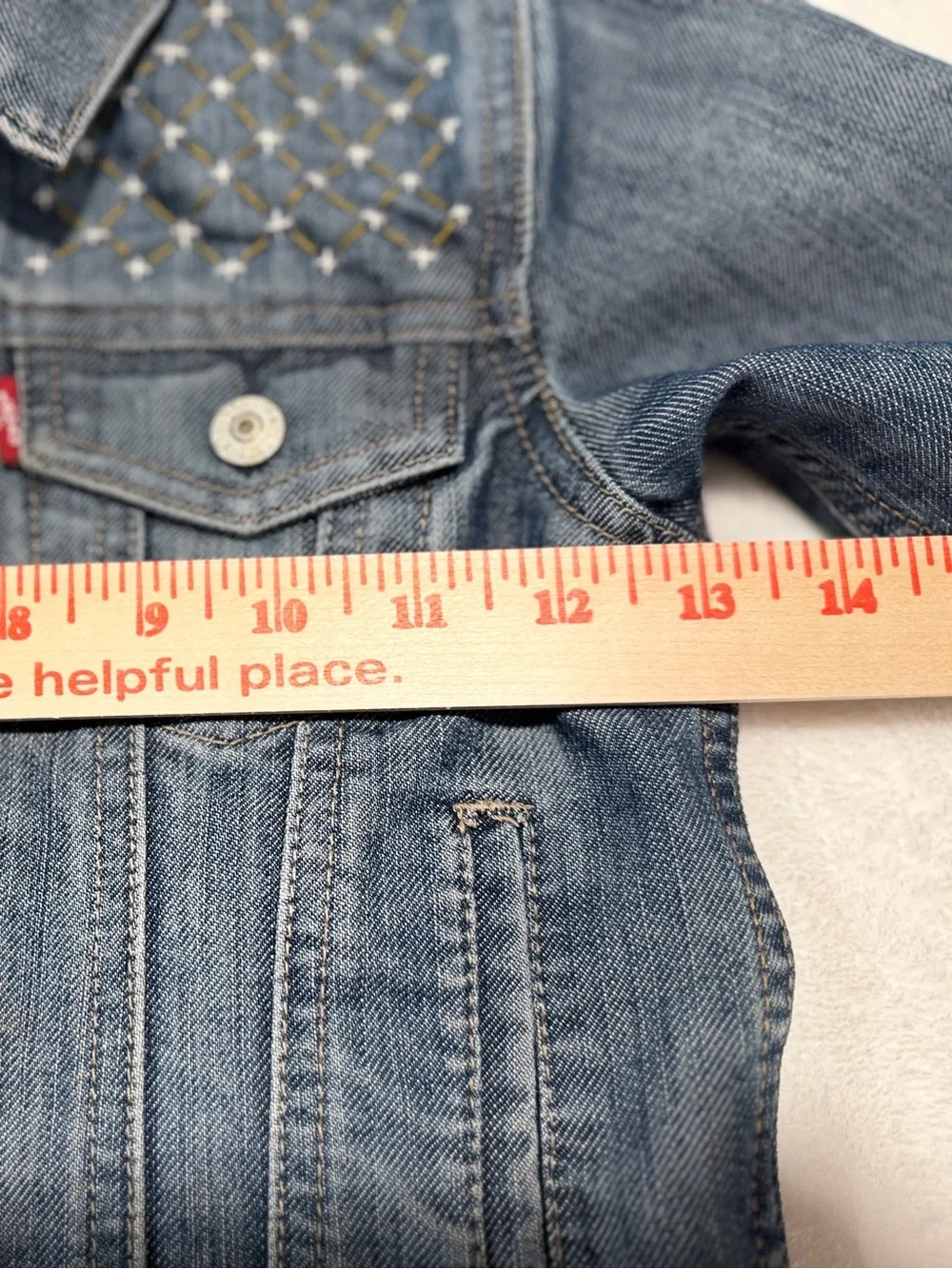Levi's Kids 3T Denim Jacket with Sashiko Stitching